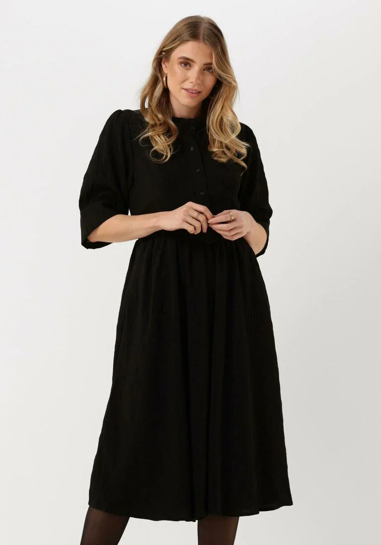 LOLLYS LAUNDRY zwarte lollys laundry midi jurk boston dress