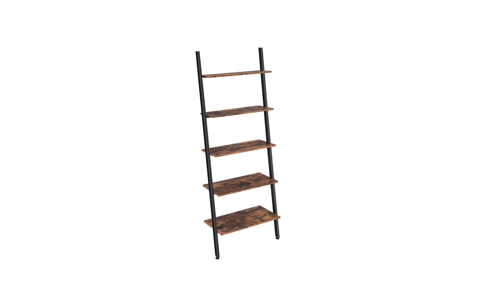 Leiter-Regal mit 5 Sprossen Braun/Schwarz<br>Leiter-Regal