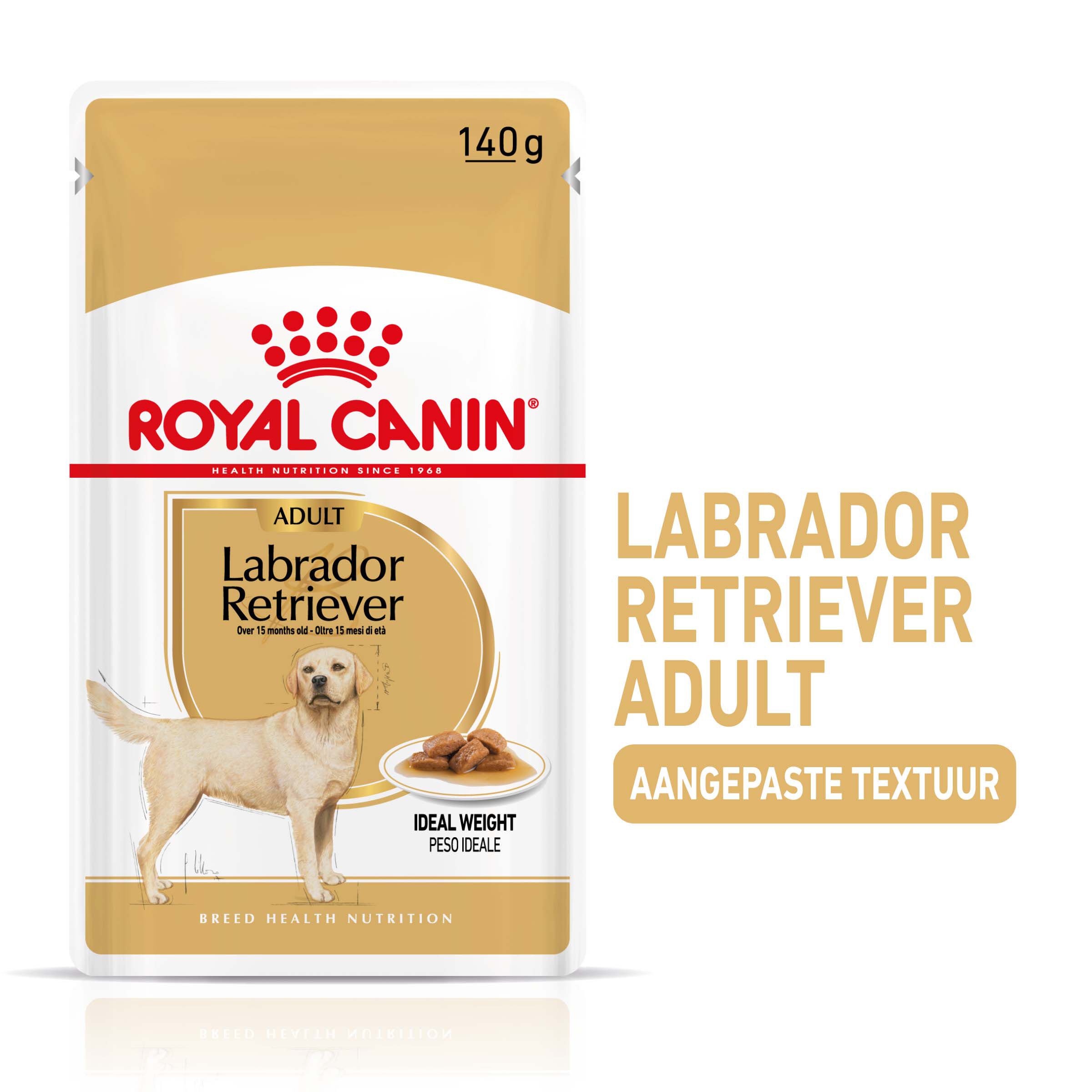 ROYAL CANIN® Adult Labrador Retriever Natvoer 10x 140gr - Hondenvoer - 1400 Gram - gevogelte