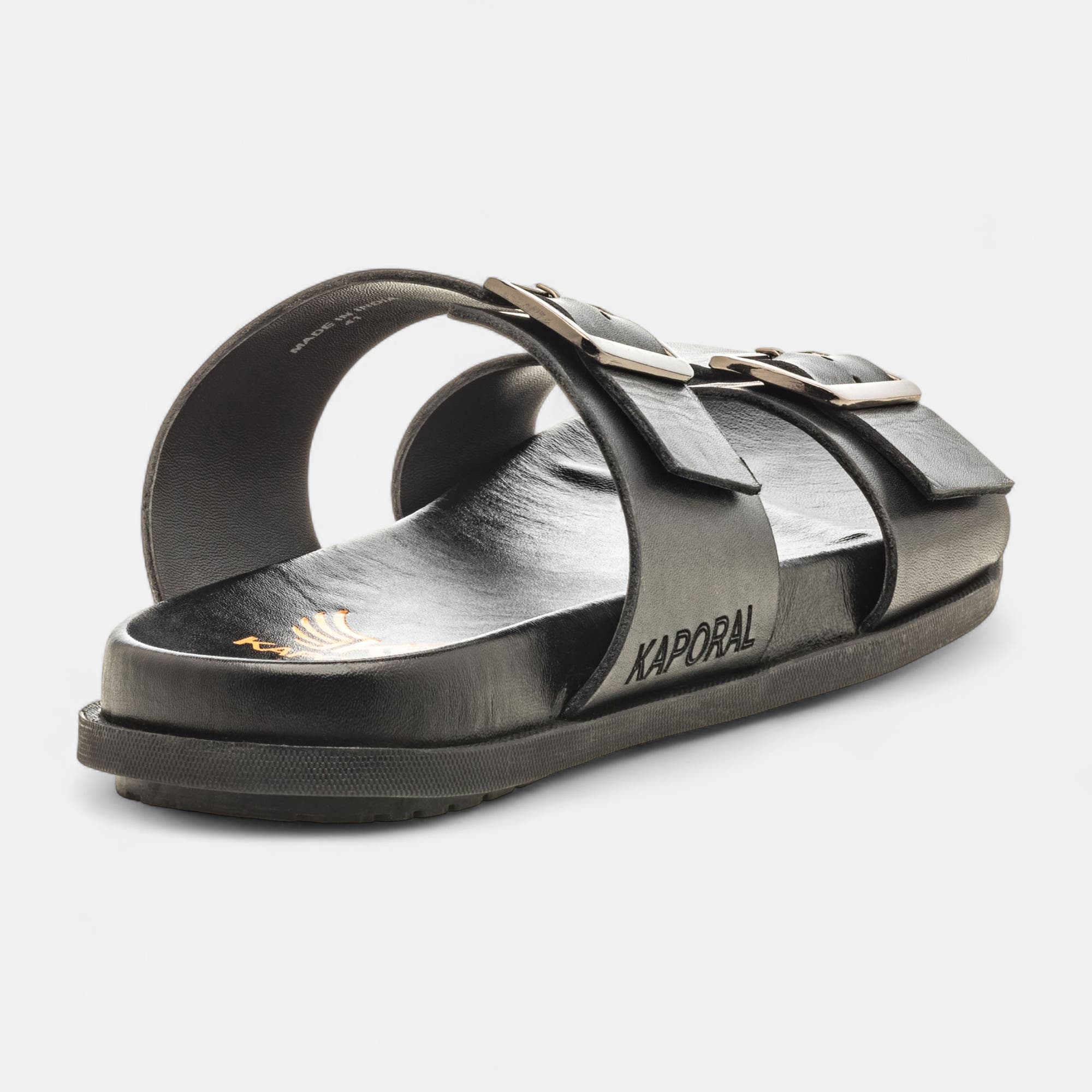 Mules Homme en cuir noir