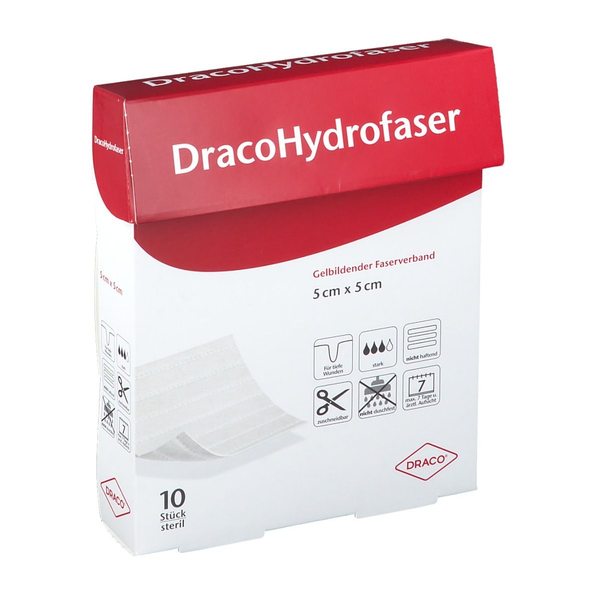 DracoHydrofaser Gelbildender Faserverband 5 x 5cm