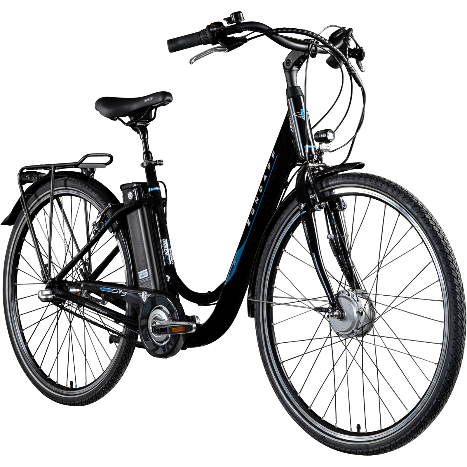 Zündapp GREEN 2.7 E-Citybike Unisex 28'' - schwarz-blau - 48 cm Rahmengröße