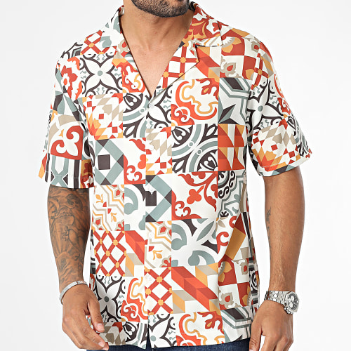 Chemise Manches Courtes Beige