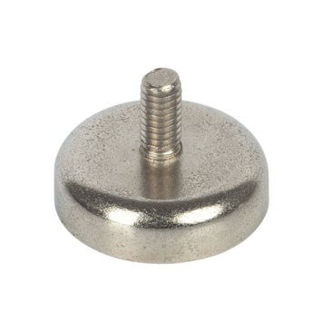 Magneet Neodymium met schroefdraad en boutje zilver 20mm