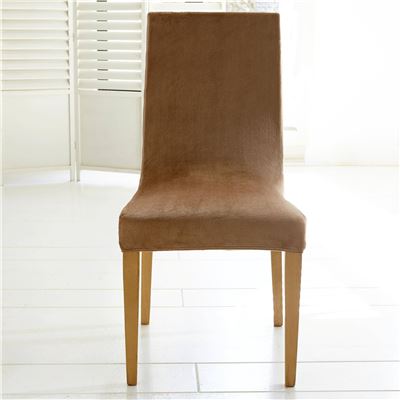 Housse de chaise extensible toucher peau de pêche - Lot de 2