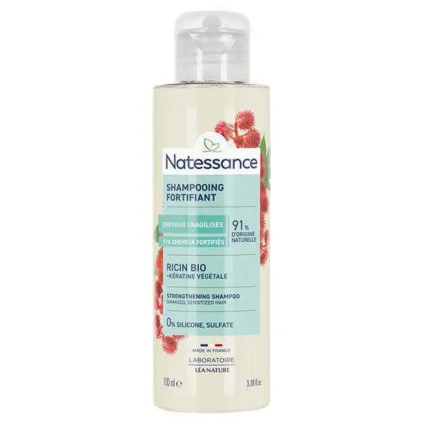 Shampoo Reparador Fortificante Natessance com Óleo de Rícino 100ml