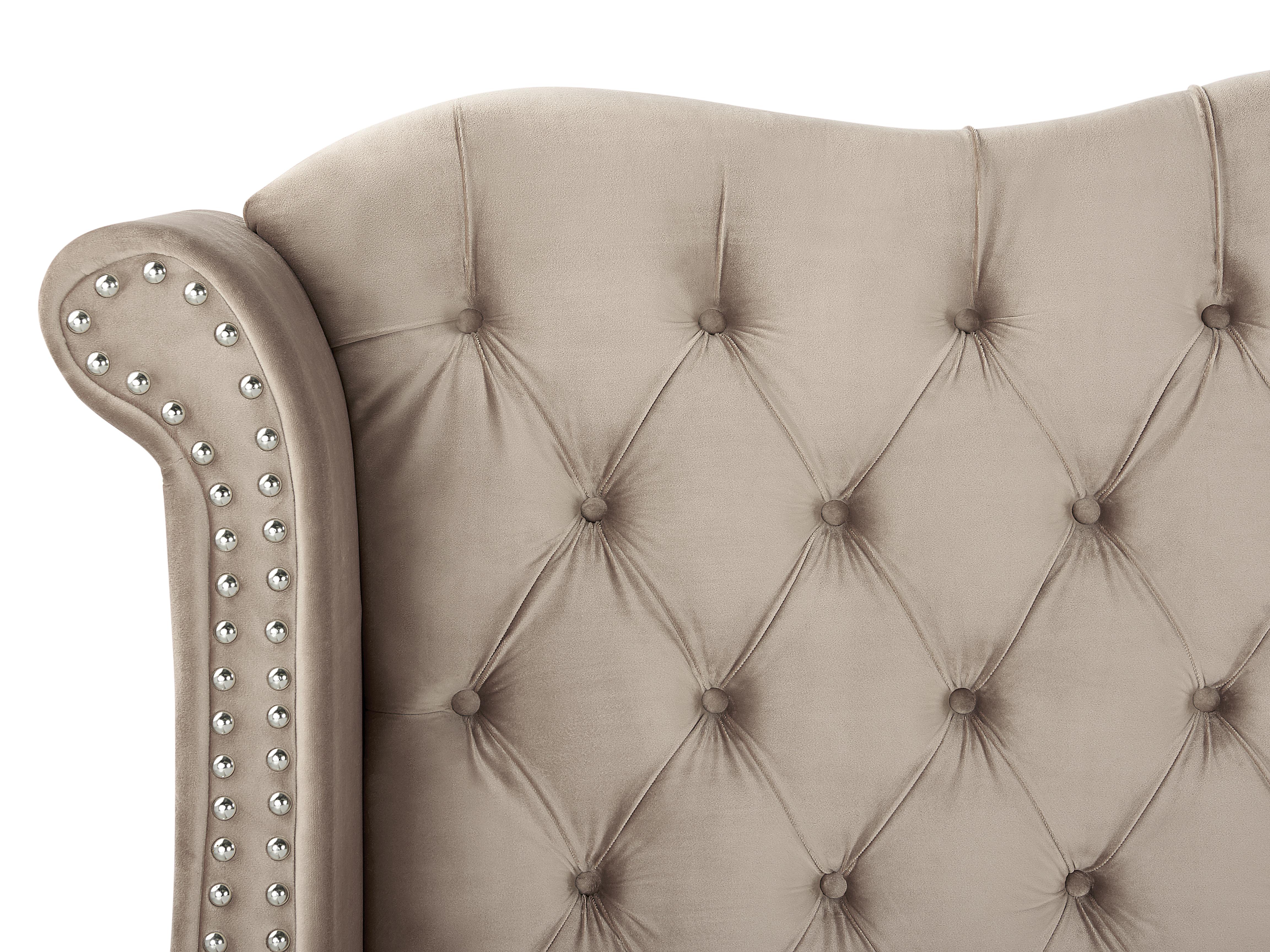 Bed Fluweel AYETTE 180 x 200 cm Taupe