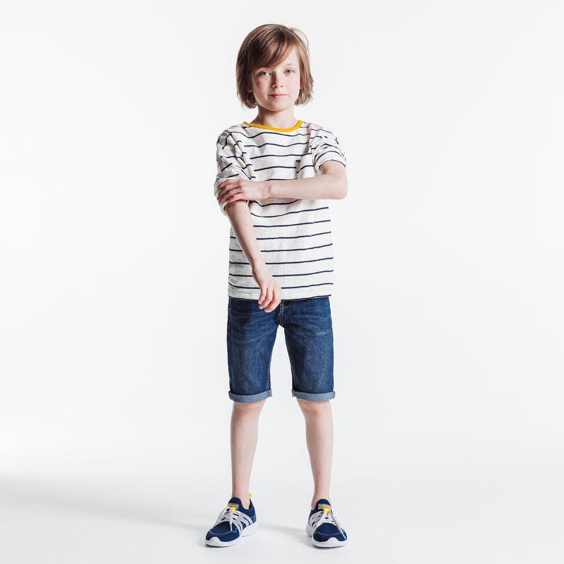 Bermuda slim en jean hyper stretch bleu garçon