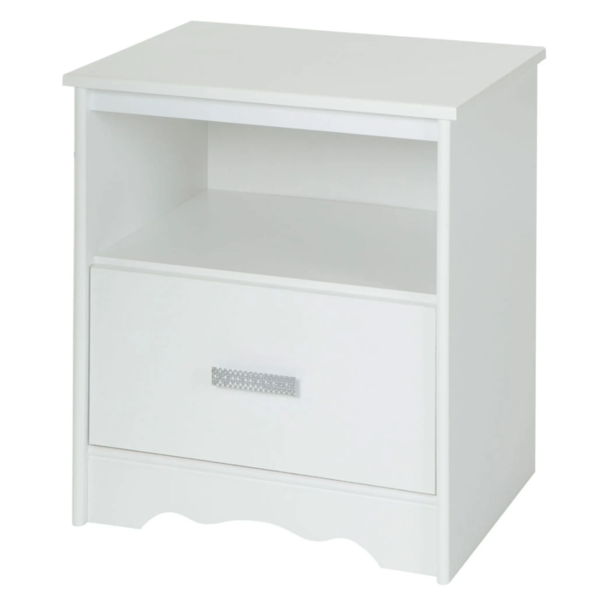 South Shore Table de Nuit 1 Tiroir Tiara - Blanc Solide