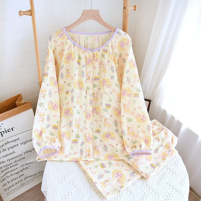 molpes - Pyjamaset: top met lange mouwen en patroon + broek