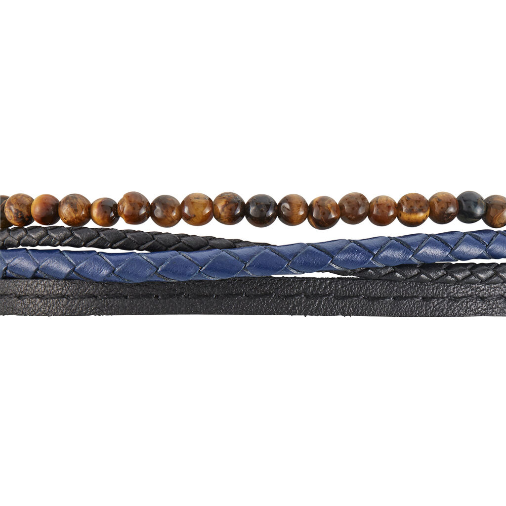 Bracelet Acier Blanc Ulric œil De Tigre