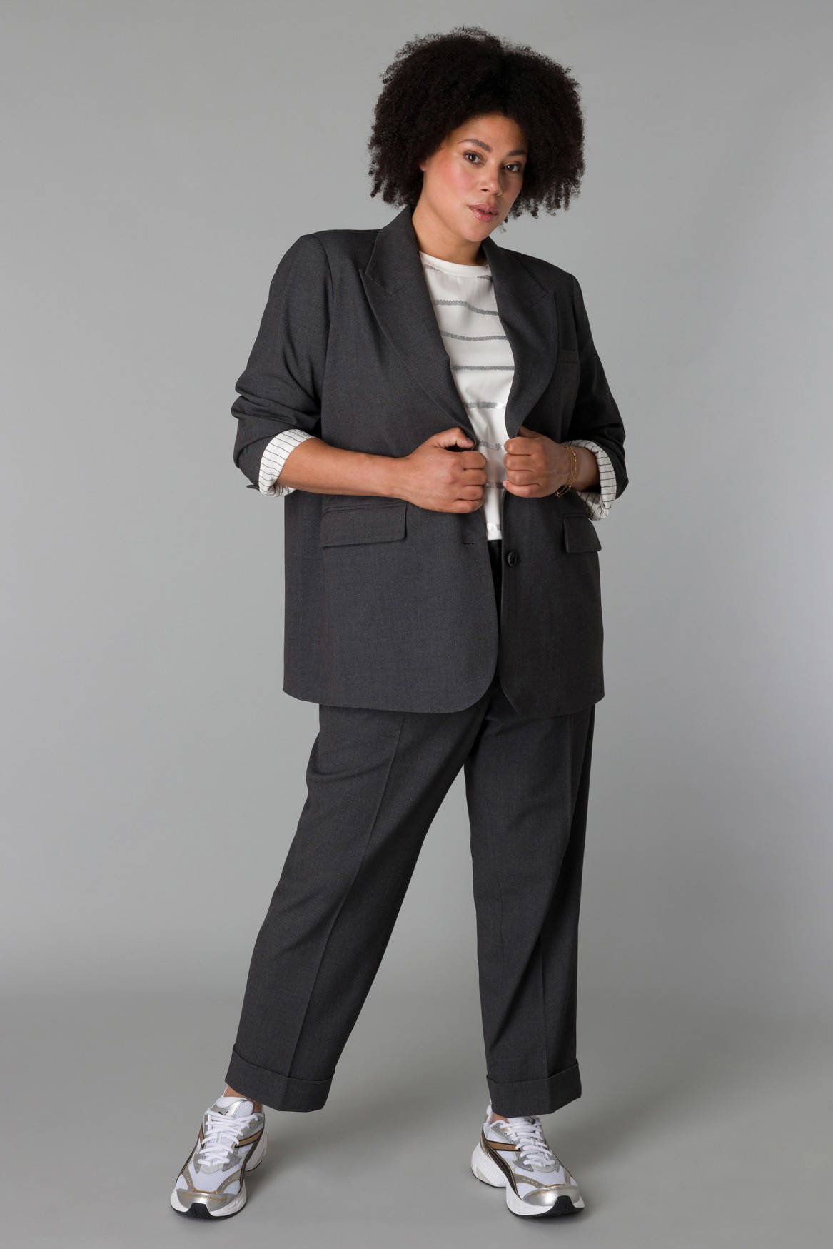 Yesta regular blazer antraciet