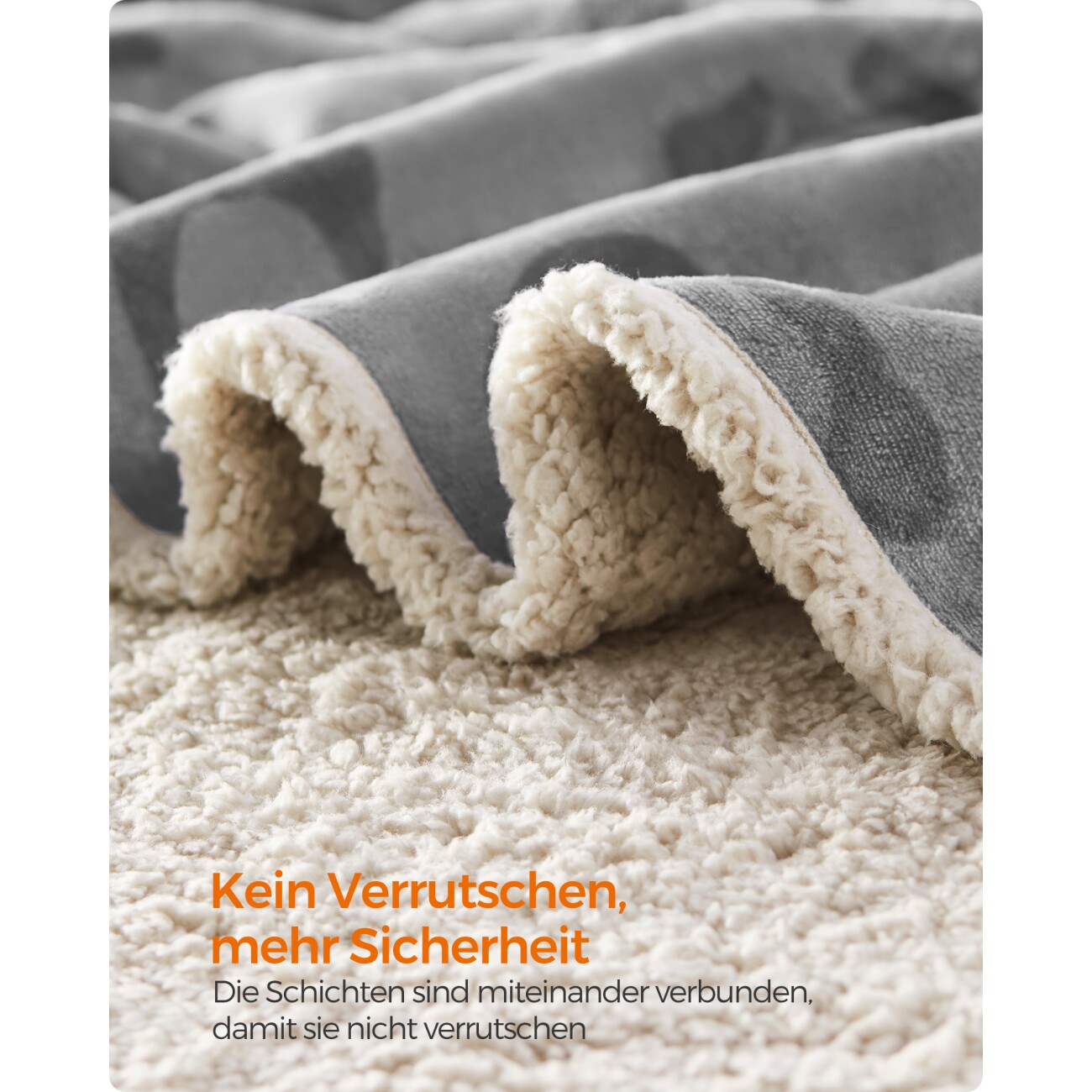 FEANDREA Wasserdichte Hundedecke Sherpa Fleece Grau S