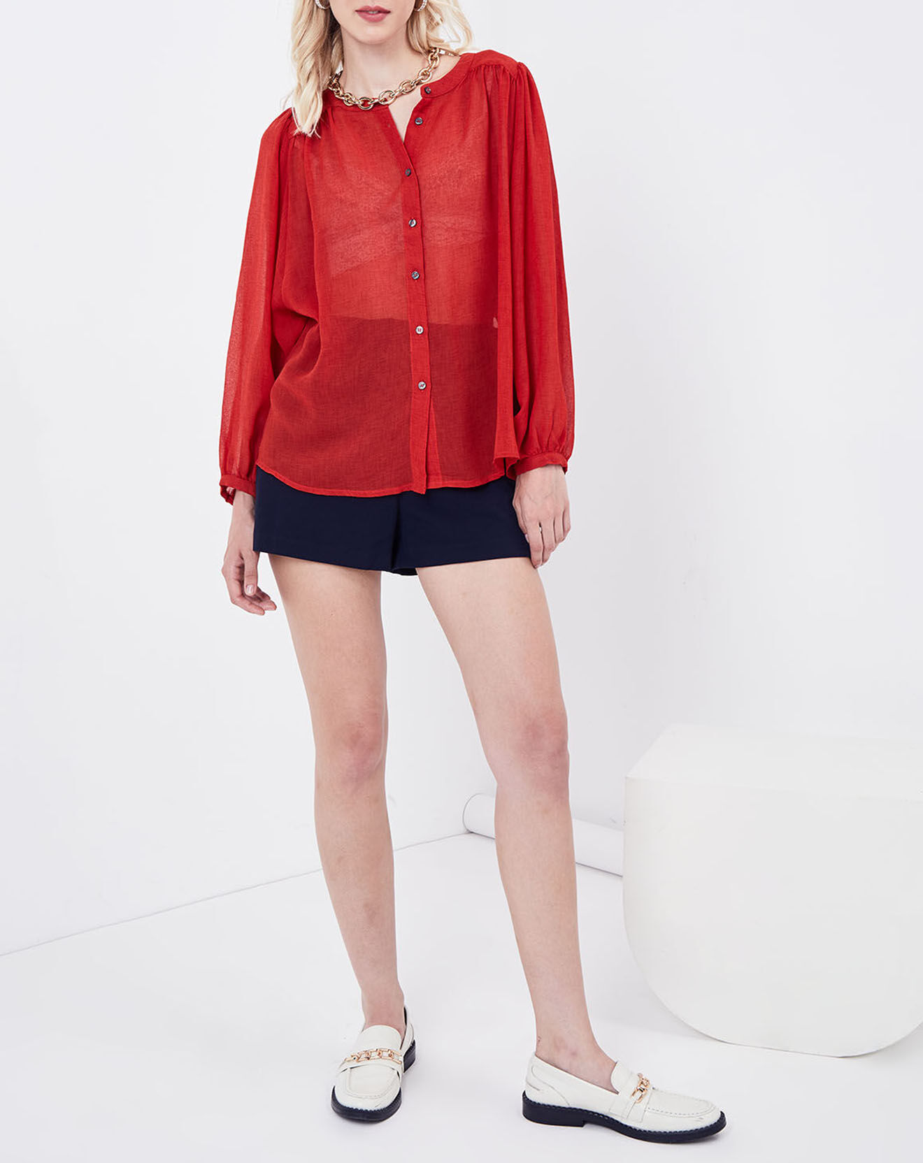 See u Soon Chemise Jaque transparente rouge
