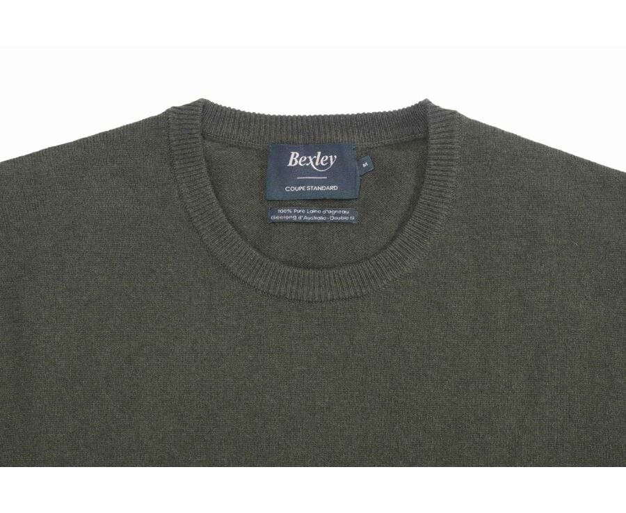 Pull homme laine col rond Vert - CONAN
