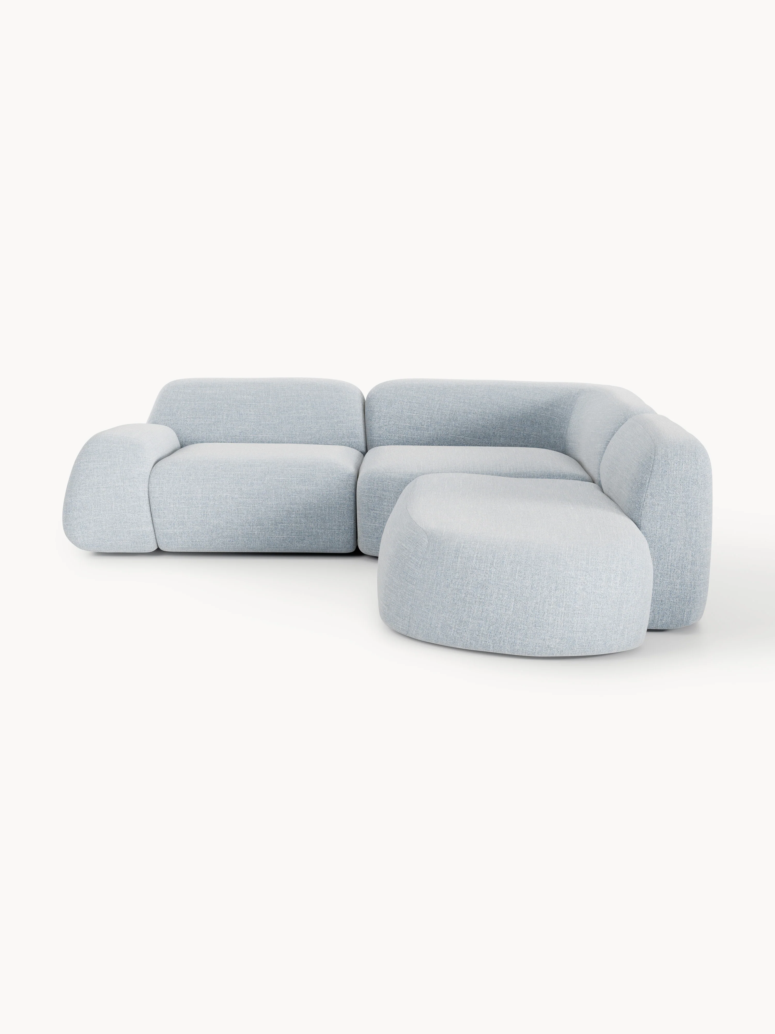 Modulaire bouclé hoekbank Wolke (4-zits) met chaise longue