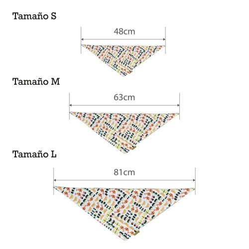 Bandana branca estilo sushi para cães