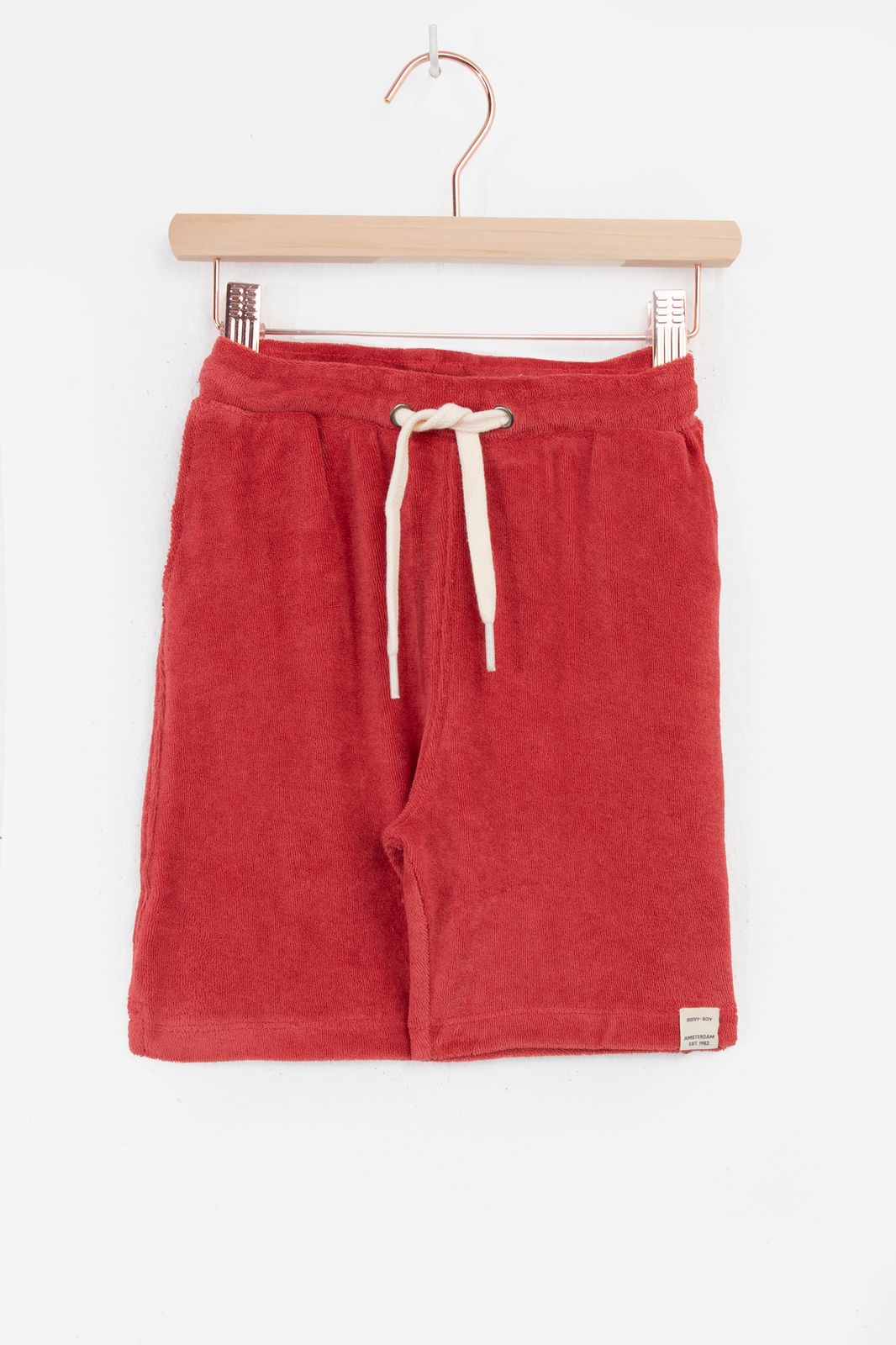 Rode badstof shorts