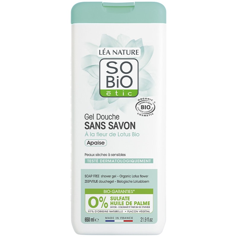 Gel douche sans savon apaisant bio - Fleur de lotus - 650 ml
