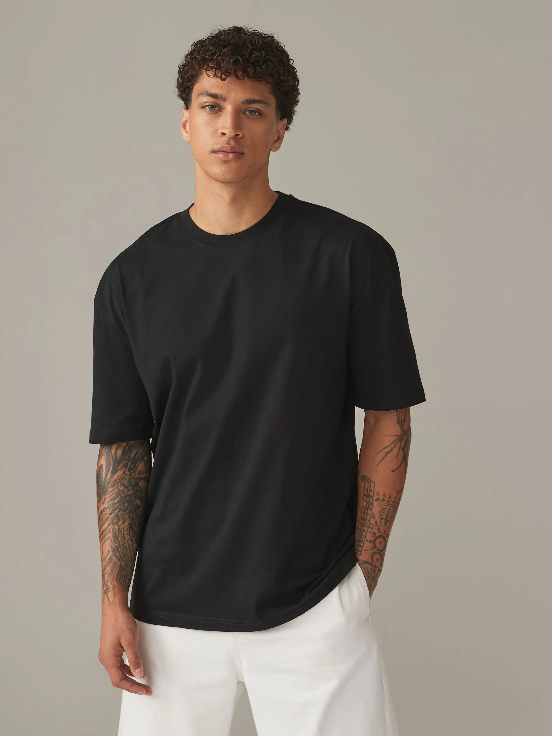Zwart - Essential Cotton T-Shirts Relaxed Fit 5 Pack