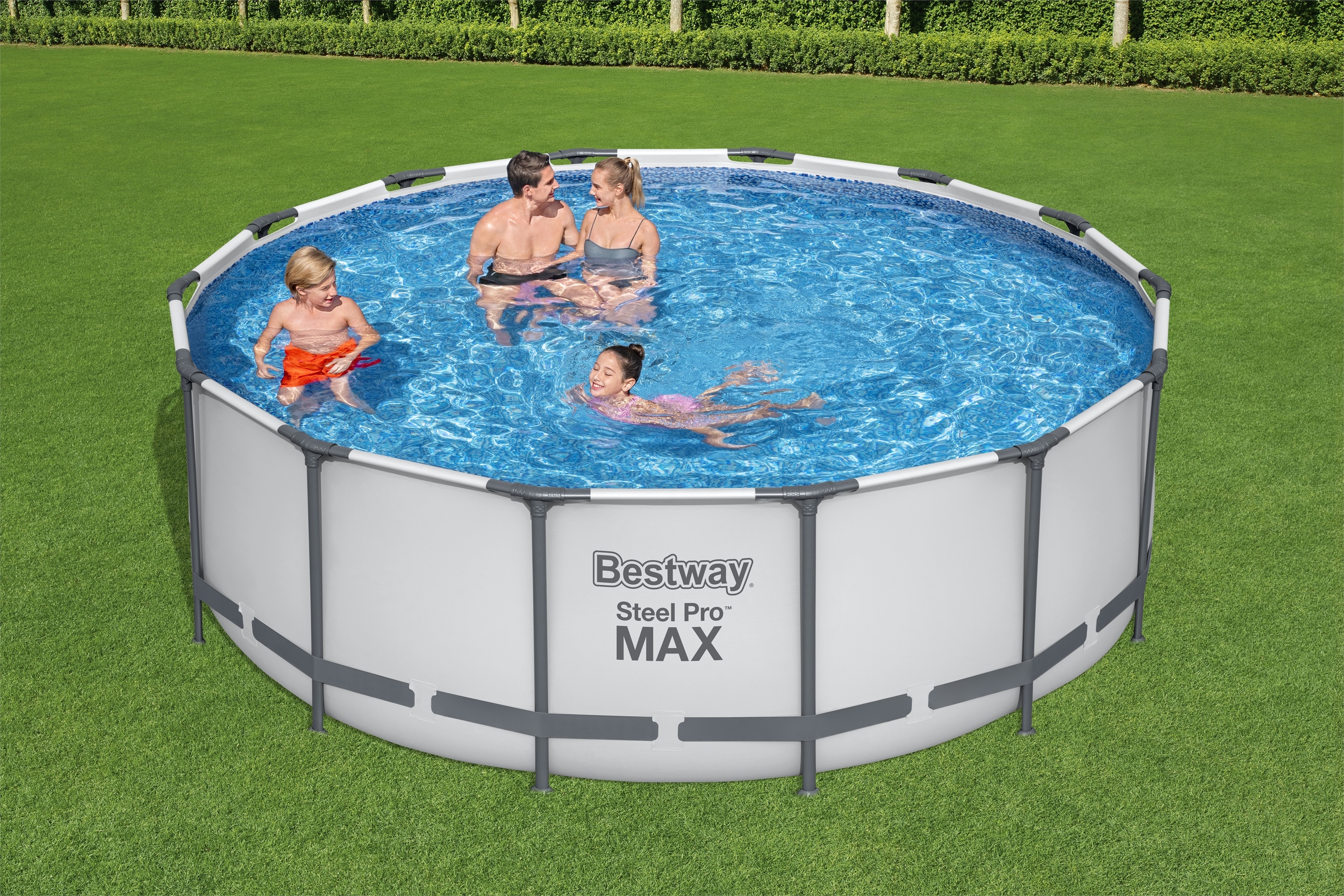Bestway Pool Komplett-Set hellgrau 427 x 122 cm