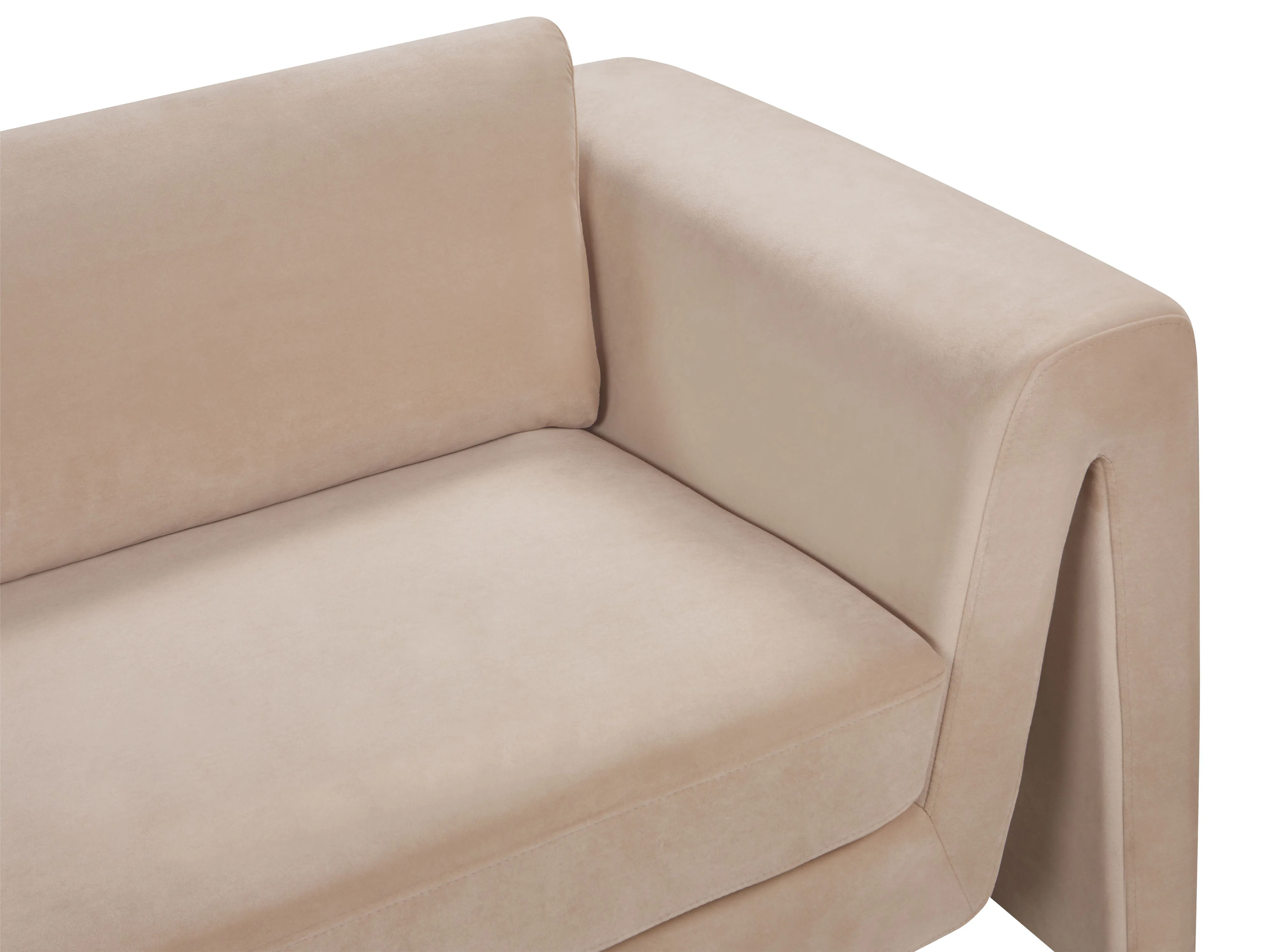 Bank 3-zits MAUNU Fluweel Zandbeige