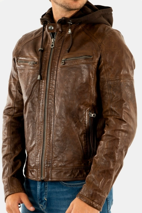Blousons cuir daytona bishop dark cognac