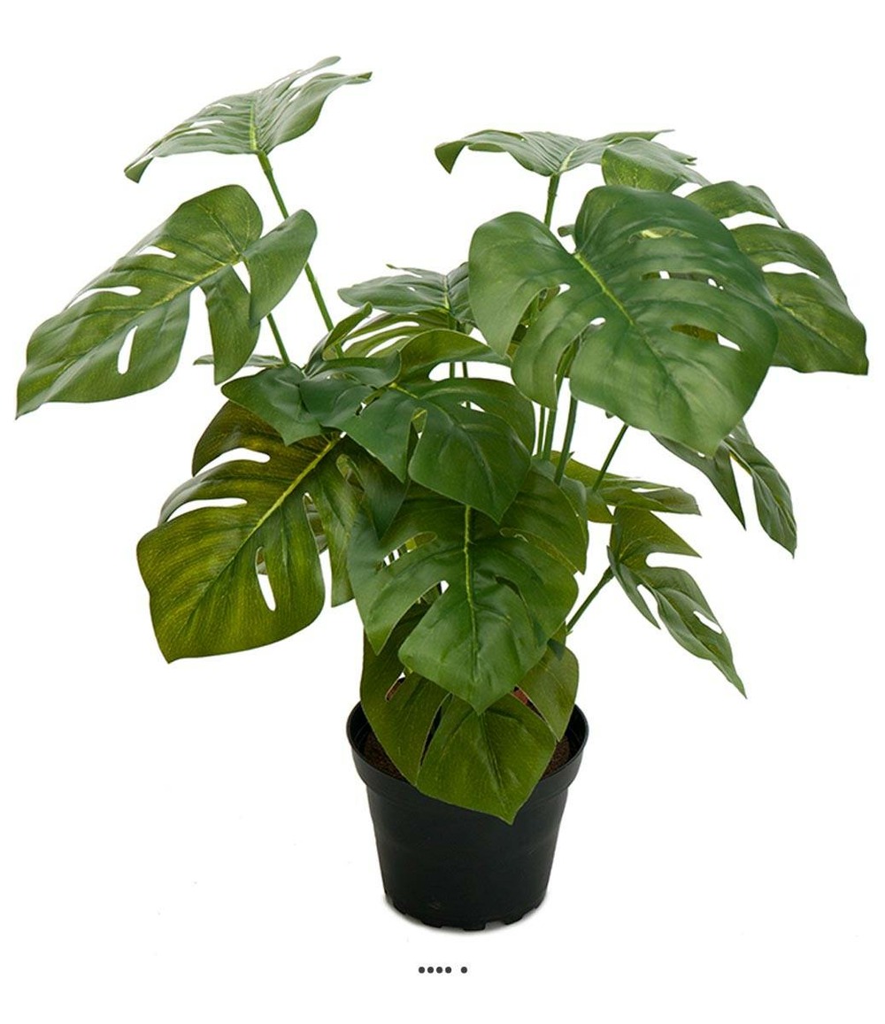 Philodendron artificiel en pot h 35 cm feuillage tergal