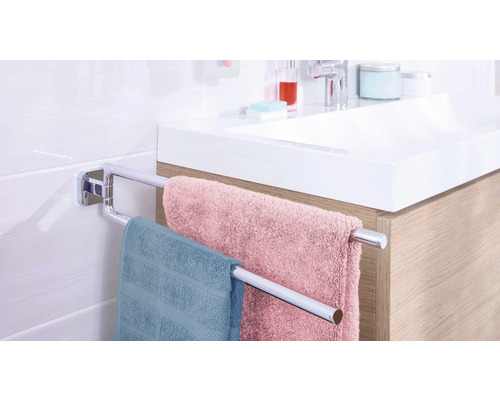 tesa ELEGAANT 2-armige handdoekhouder, chroom