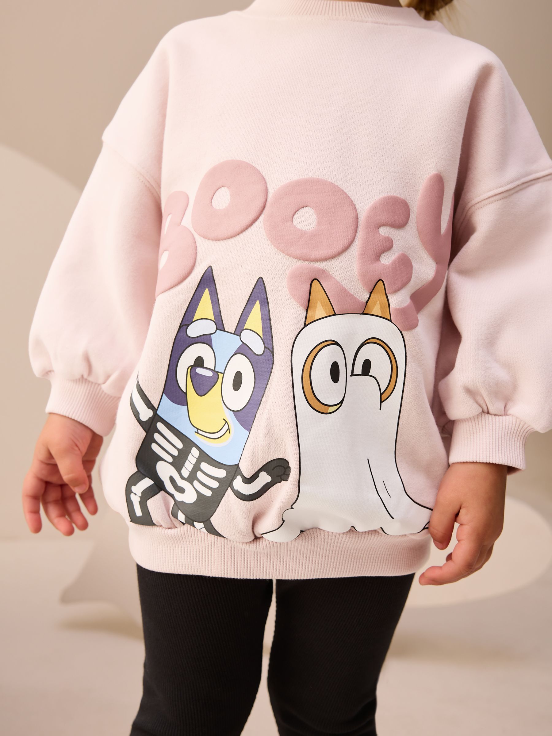 Roze - Bluey Halloween-set van sweatshirt en legging (12mnd-7jr)
