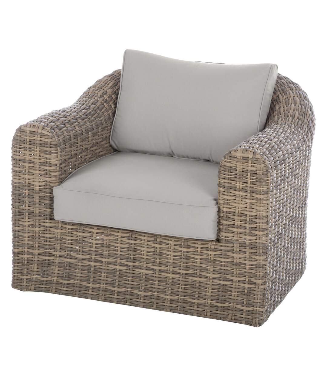 Fauteuil salon de jardin en résine tressée Moorea - Marron naturae
