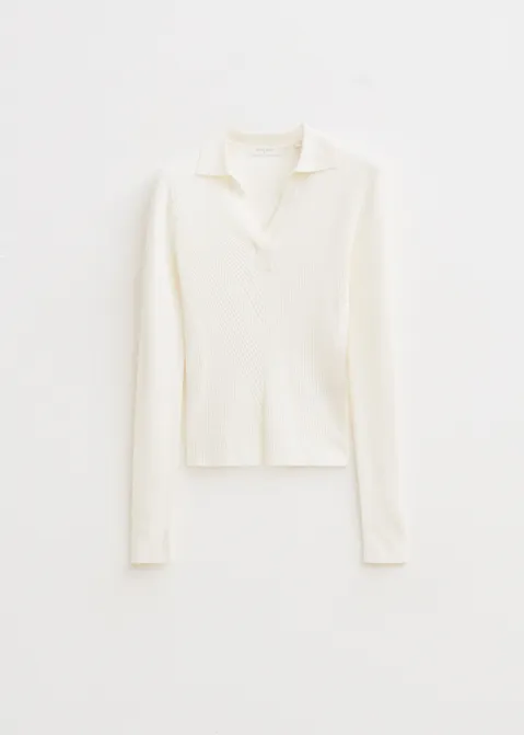 Polo trui geribd off-white (WIT.O)