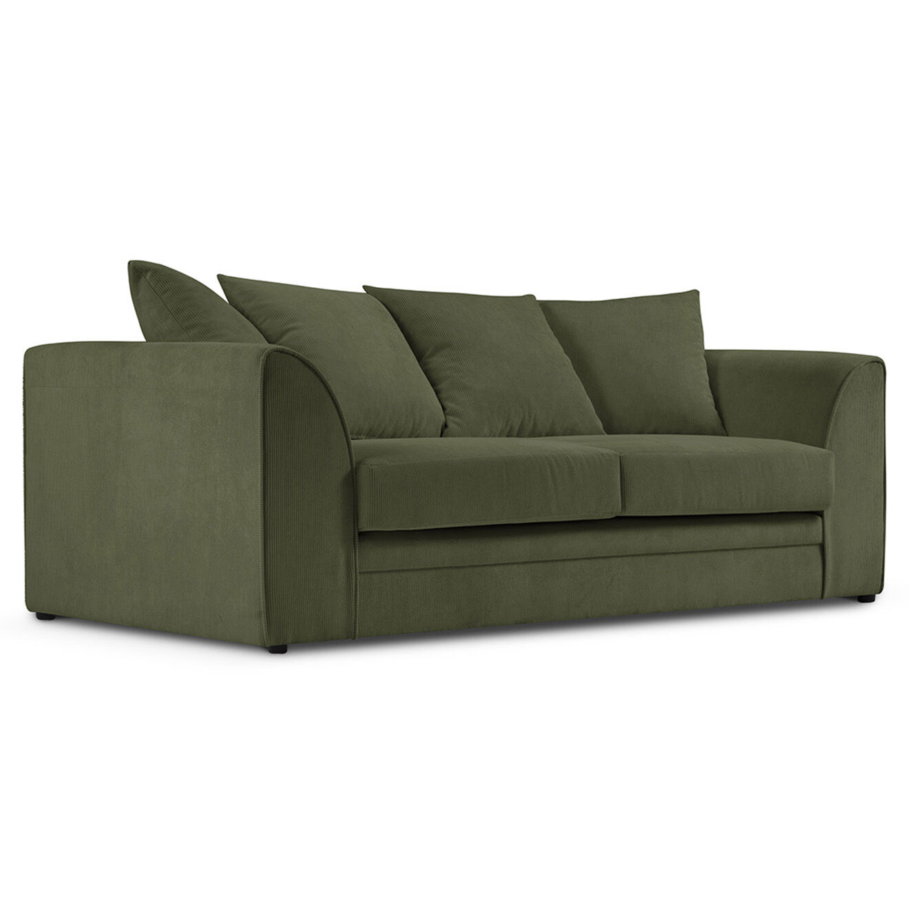 Mazzini Sofas Canapé Quince Velours côtelé 3 Places vert - 182x92x80 cm