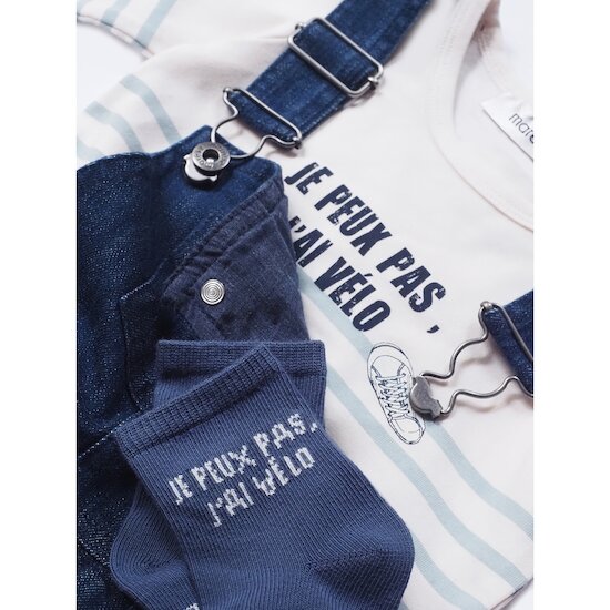 Bleu Château Tee-shirt manche longues   Stripe Freedom        de               Marèse