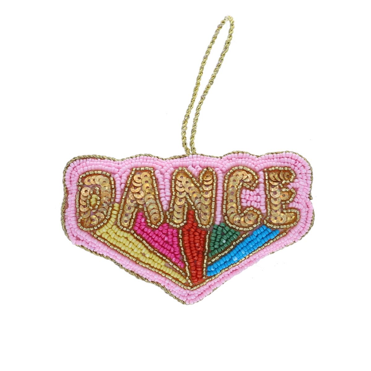 Suspension de Noël mot DANCE arc-en-ciel Pondie Chérie