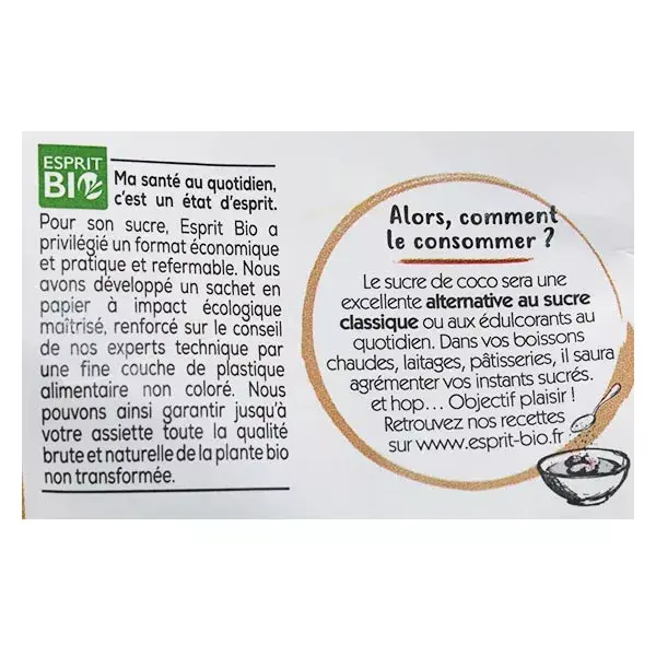 Açúcar de coco orgânico Esprit Bio 200g