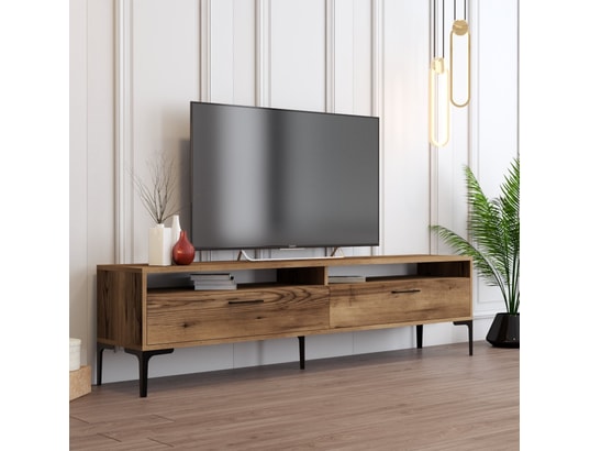 CONCEPT1 - Meuble TV Istanbul 2 - Noyer 180 x 35 x 47