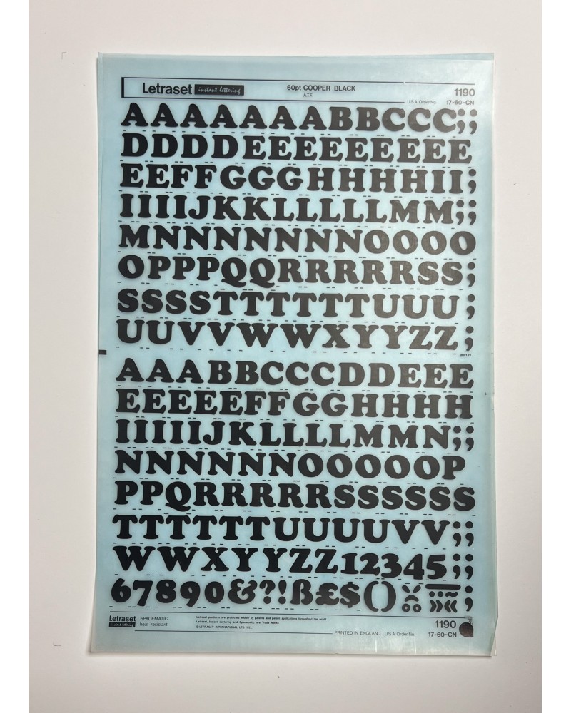 letraset-1190- COOPER BLACK - 60pt