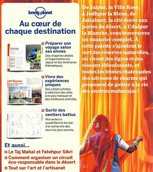 LONELY PLANET - RAJASTHAN DELHI AGRA EN FR