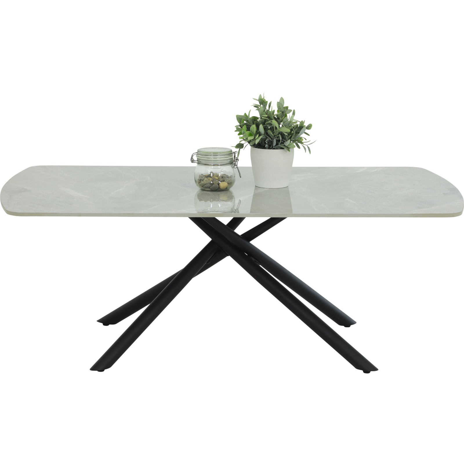 Salontisch Fred Marmor-Optik grau 120 x 45 x 68 cm