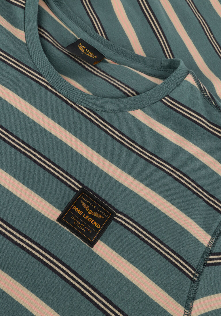 PME LEGEND groene pme legend t-shirt short sleeve r-neck yd stripe jersey