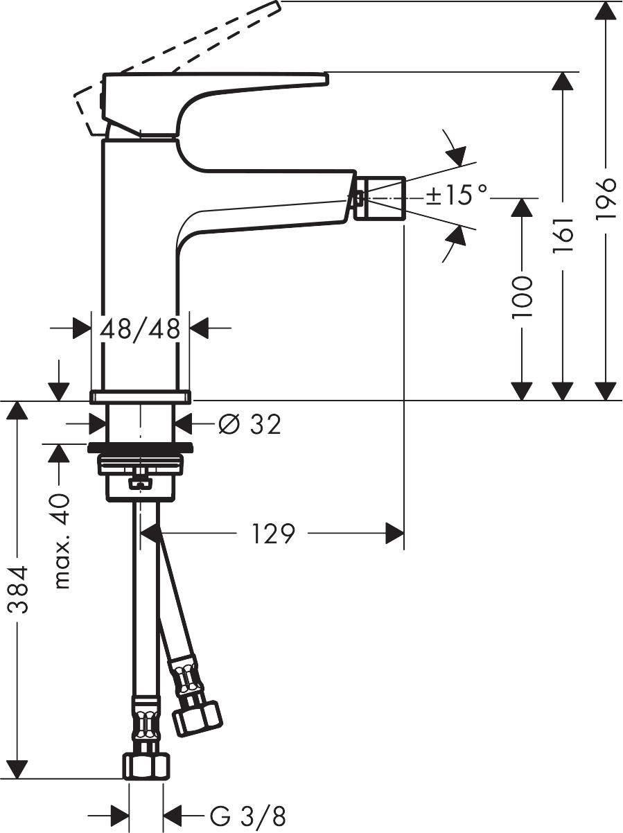 Hansgrohe Metropol bidetkraan chroom