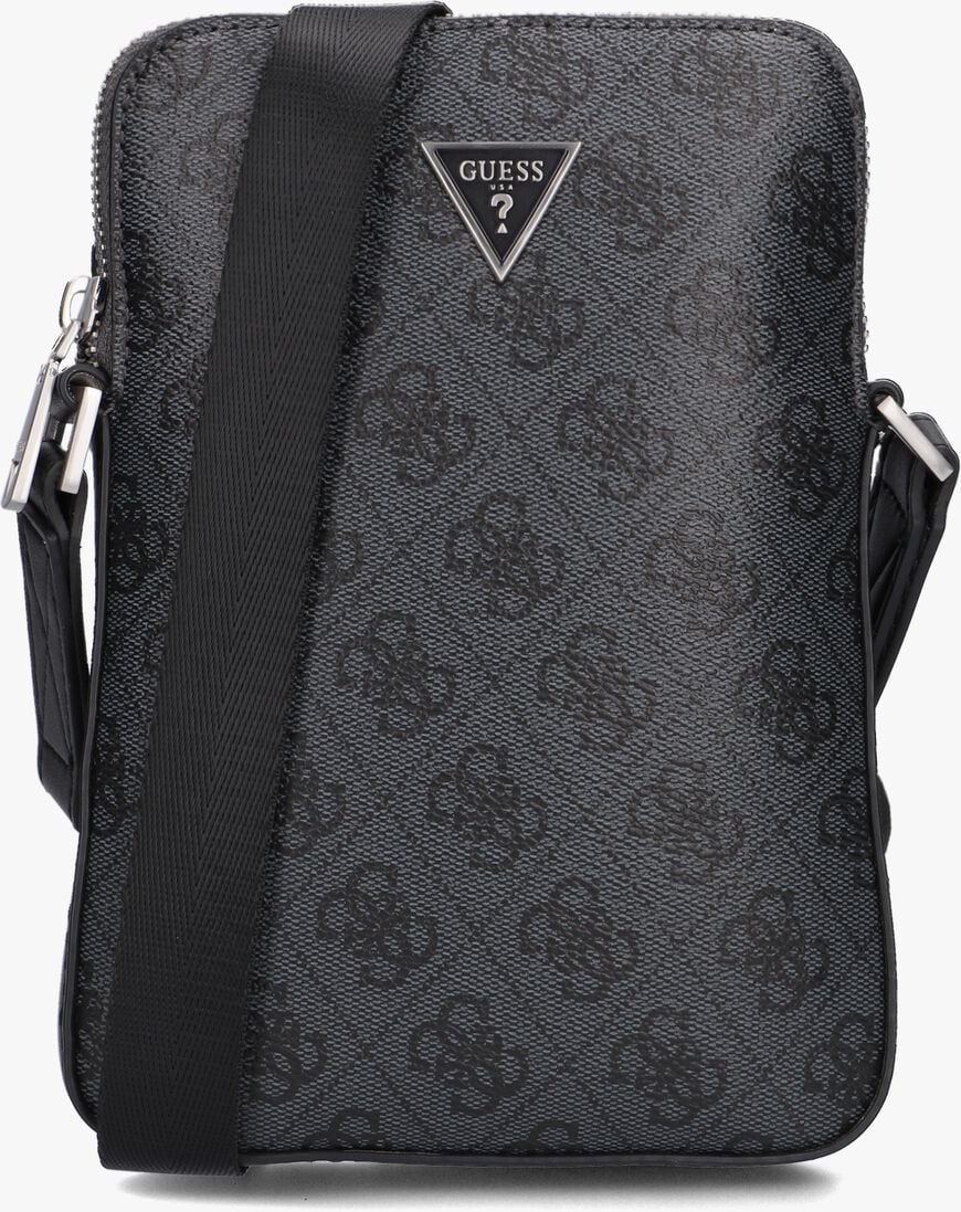 GUESS zwarte guess reportertas vezzola smart flat squared xbody