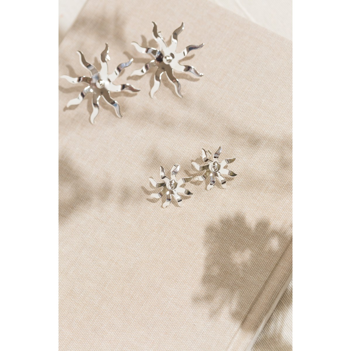 boucles d'oreilles puces soleil plaqué argent - ÉOS