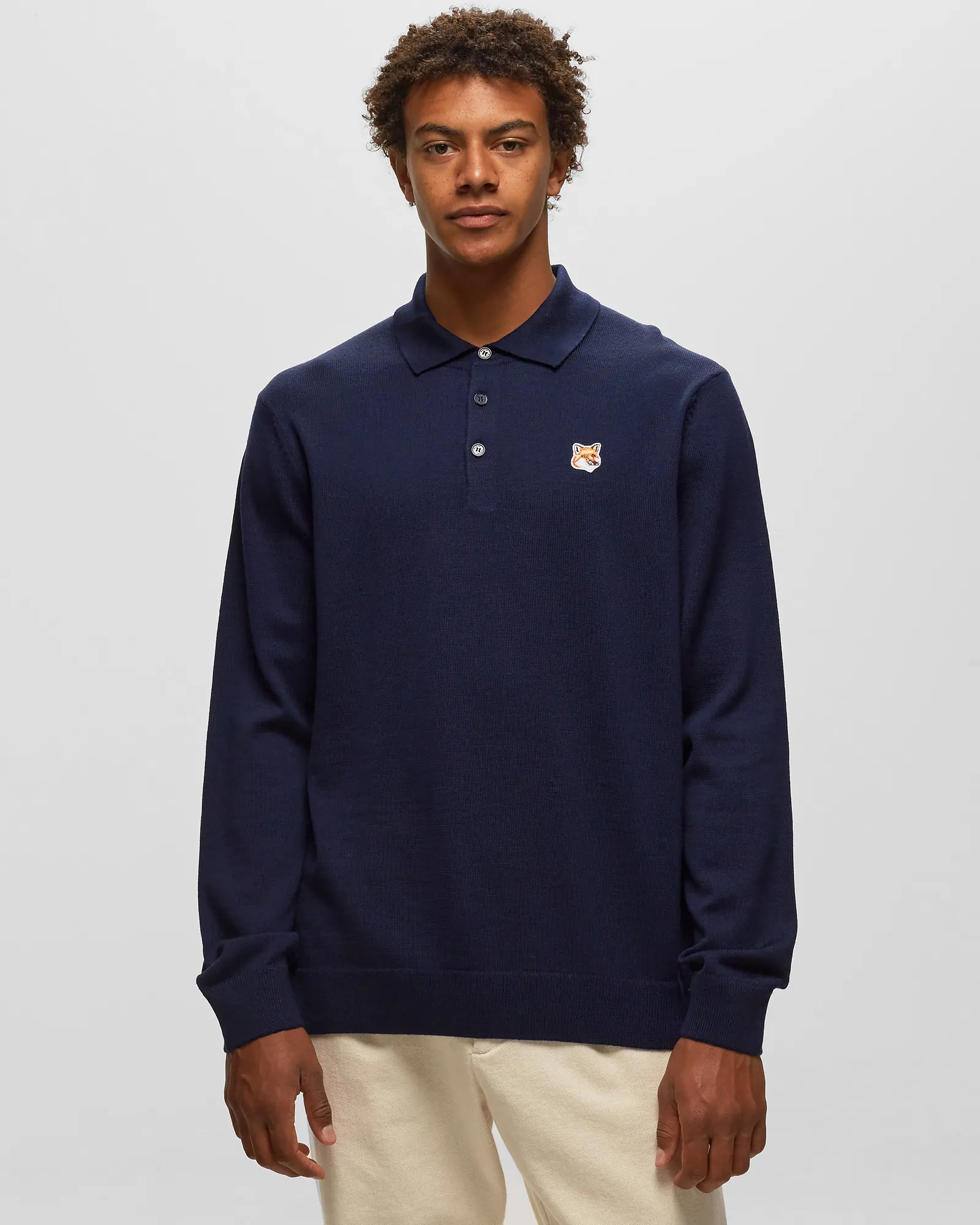 Maison Kitsune FOX HEAD PATCH POLO JUMPER