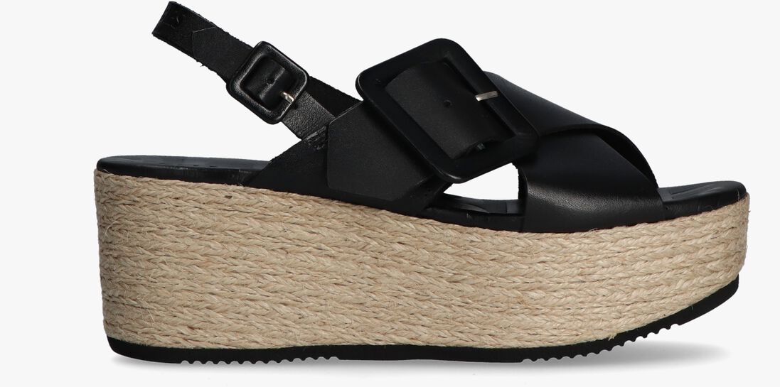 zwarte shabbies platte sandalen 154020009