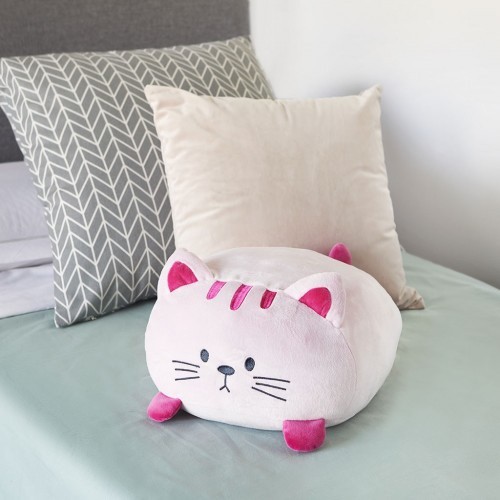 Almofada em formato de gatinho, rosa