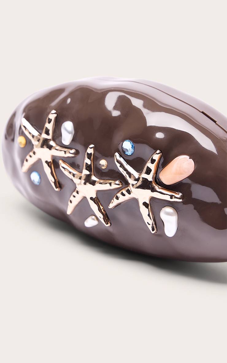 Chocolat Pochette Rigide Effet Marbre Ornée D'étoiles De Mer