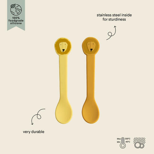Lot de 2 cuillères silicone Mr. Lion - Jaune - TRIXIE