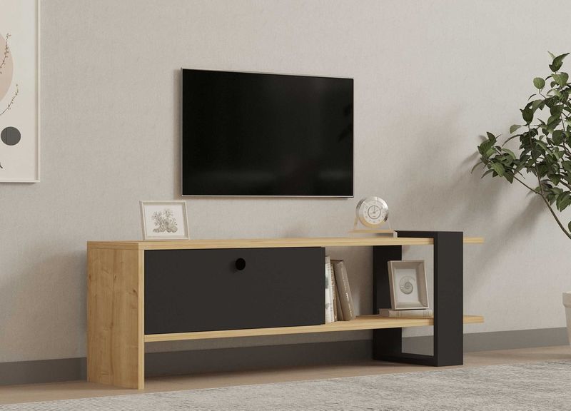 Yonca - TV-meubel - Antraciet - 120 cm - 100% Melamine